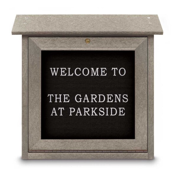 Outdoor Enclosed Combo Board, 48"x36", Black Frame/Burgundy & Forbo